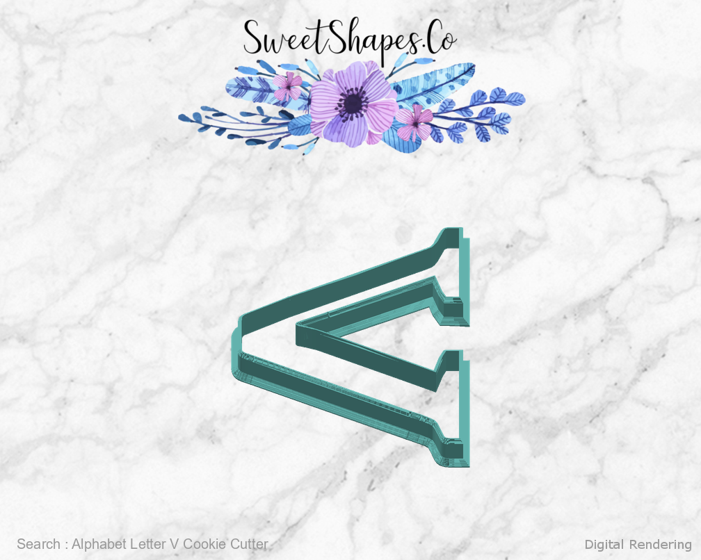 Alphabet Letter V Cookie Cutter — right view