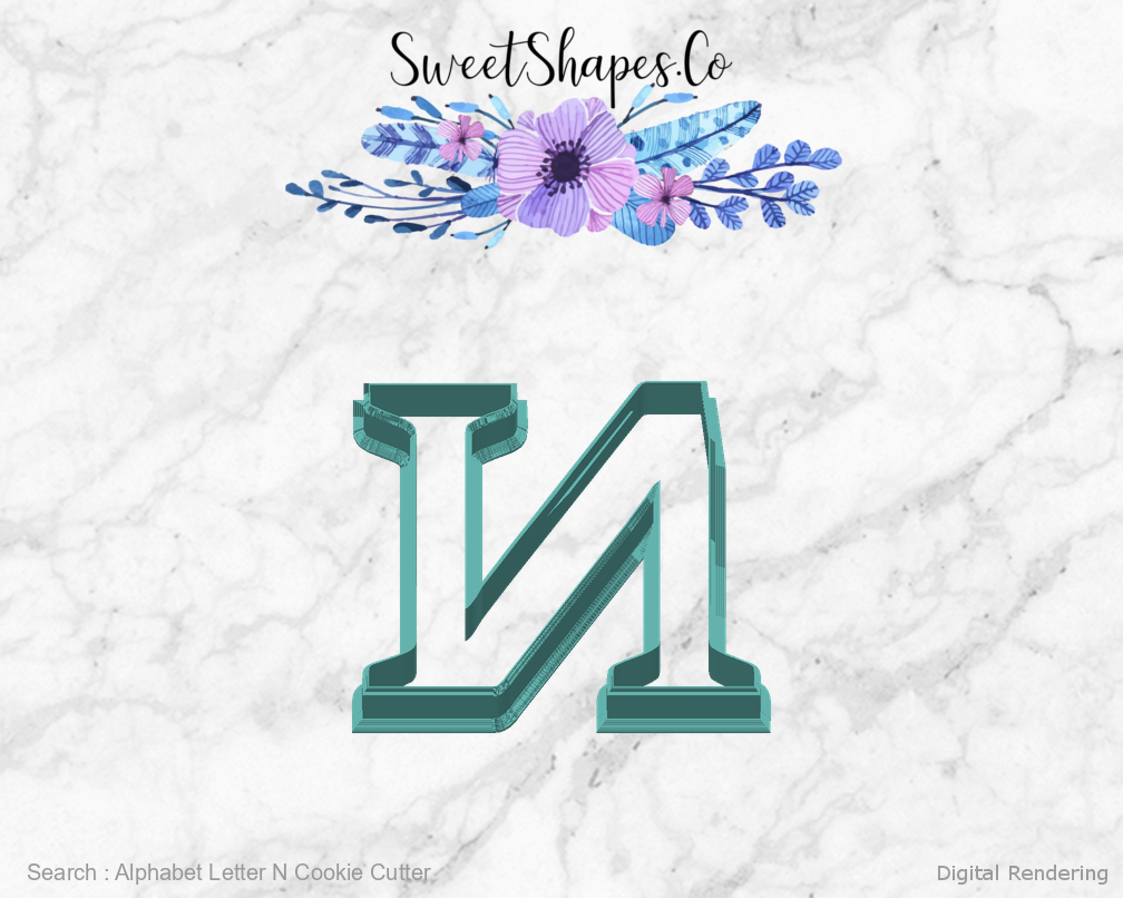 Alphabet Letter N Cookie Cutter — back view