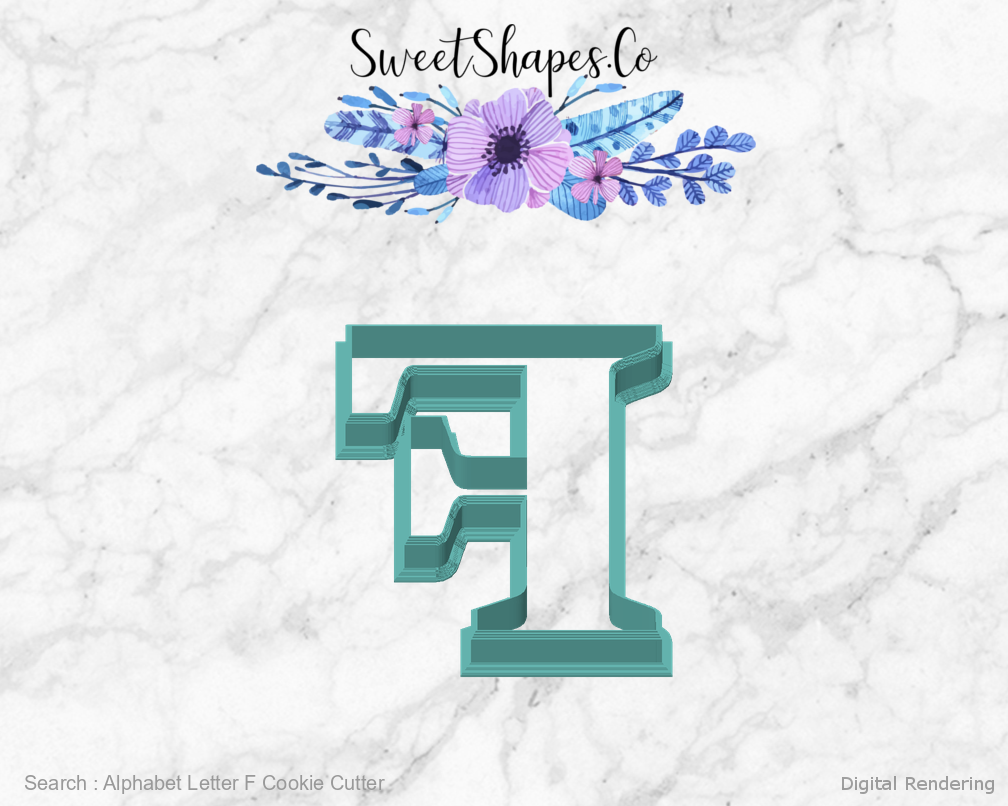 Alphabet Letter F Cookie Cutter — front view