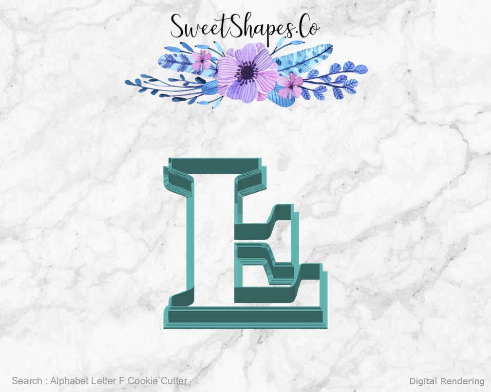 Alphabet Letter F Cookie Cutter — back view