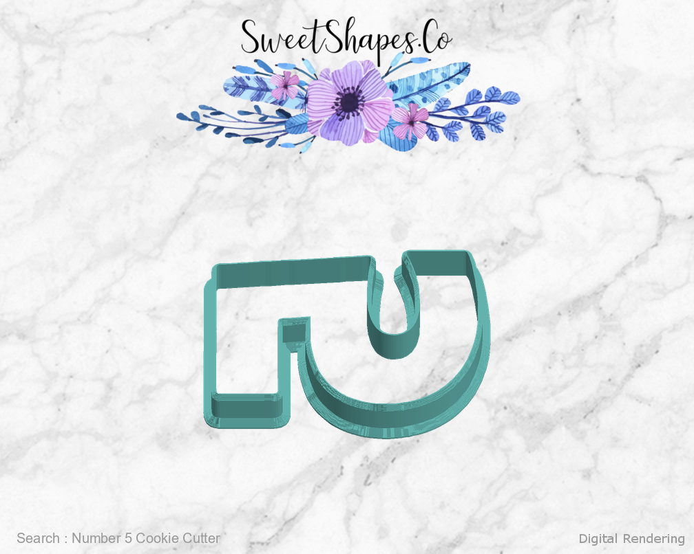 Number 5 Cookie Cutter — left view