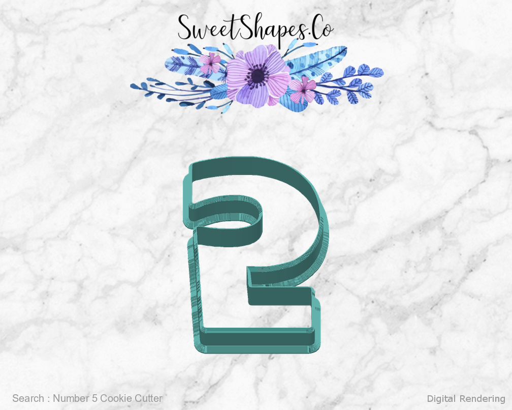 Number 5 Cookie Cutter — back view