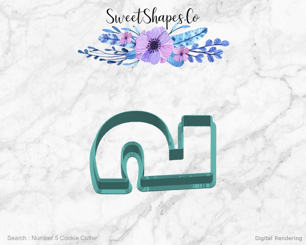 Number 5 Cookie Cutter — right view