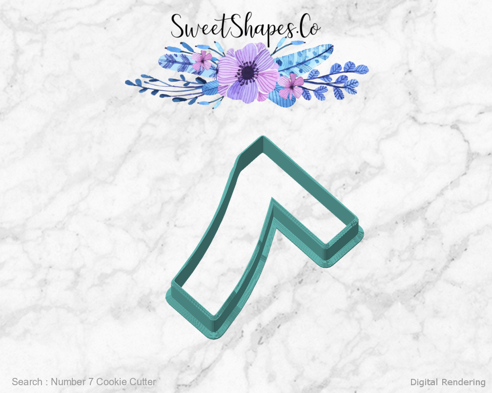 Number 7 Cookie Cutter — angled front view