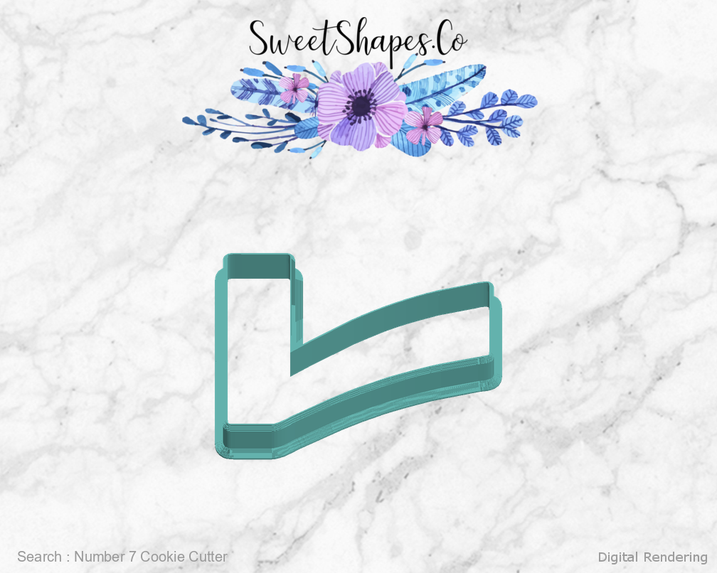 Number 7 Cookie Cutter — left view