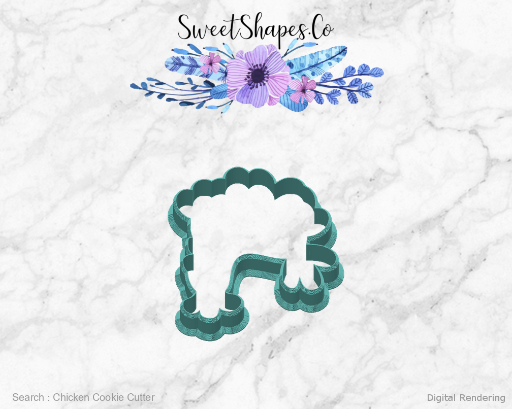 Chicken Cookie Cutter — back view