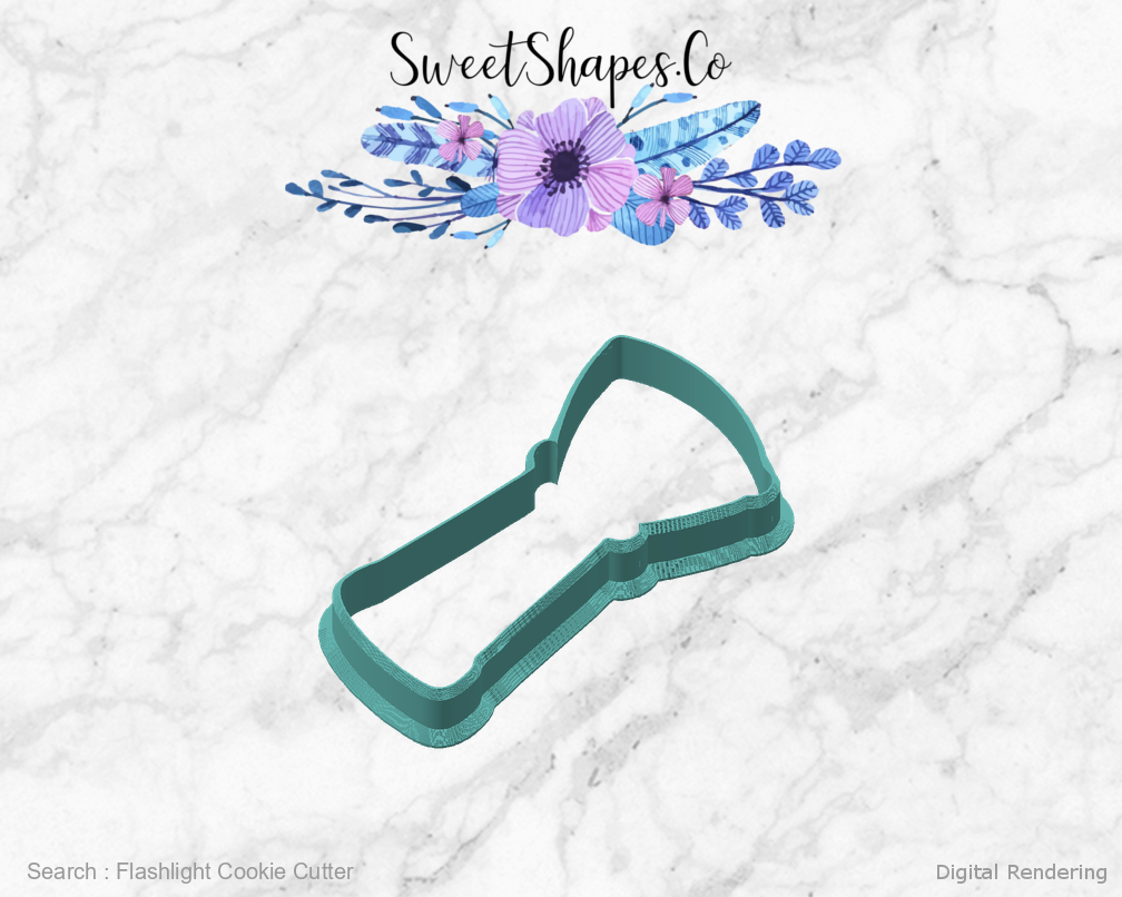 Flashlight Cookie Cutter — angled front view
