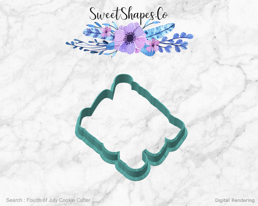 Fourth of July Cookie Cutter — angled front view