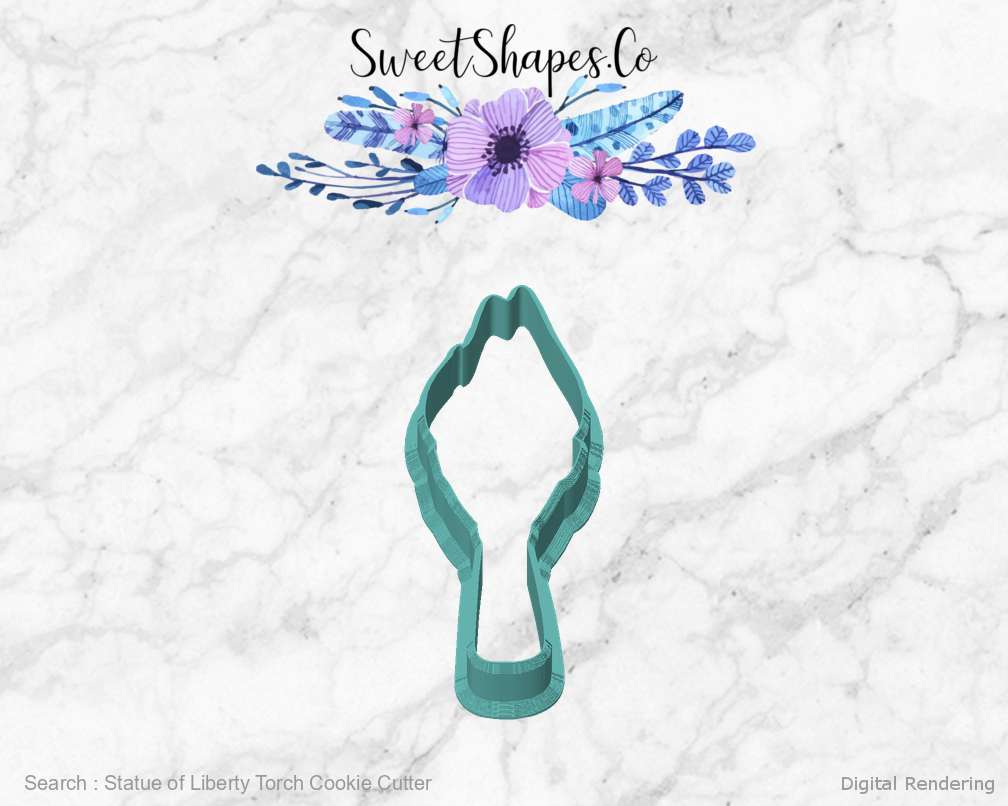 Statue of Liberty Torch Cookie Cutter — front view