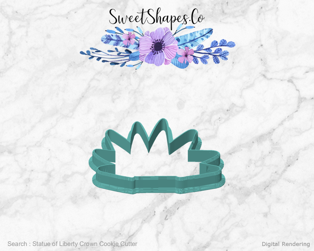 Statue of Liberty Crown Cookie Cutter — front view