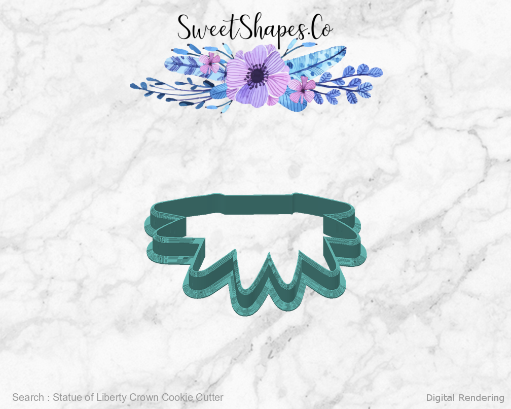 Statue of Liberty Crown Cookie Cutter — back view