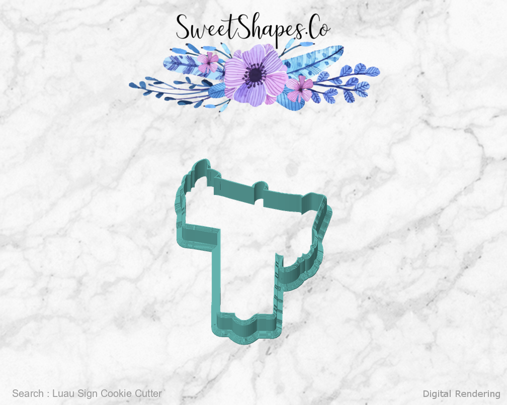 Luau Sign Cookie Cutter — front view