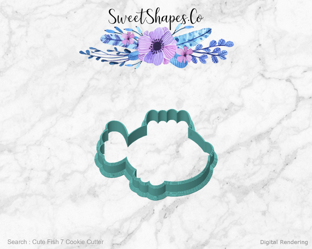 Cute Fish 7 Cookie Cutter — front view