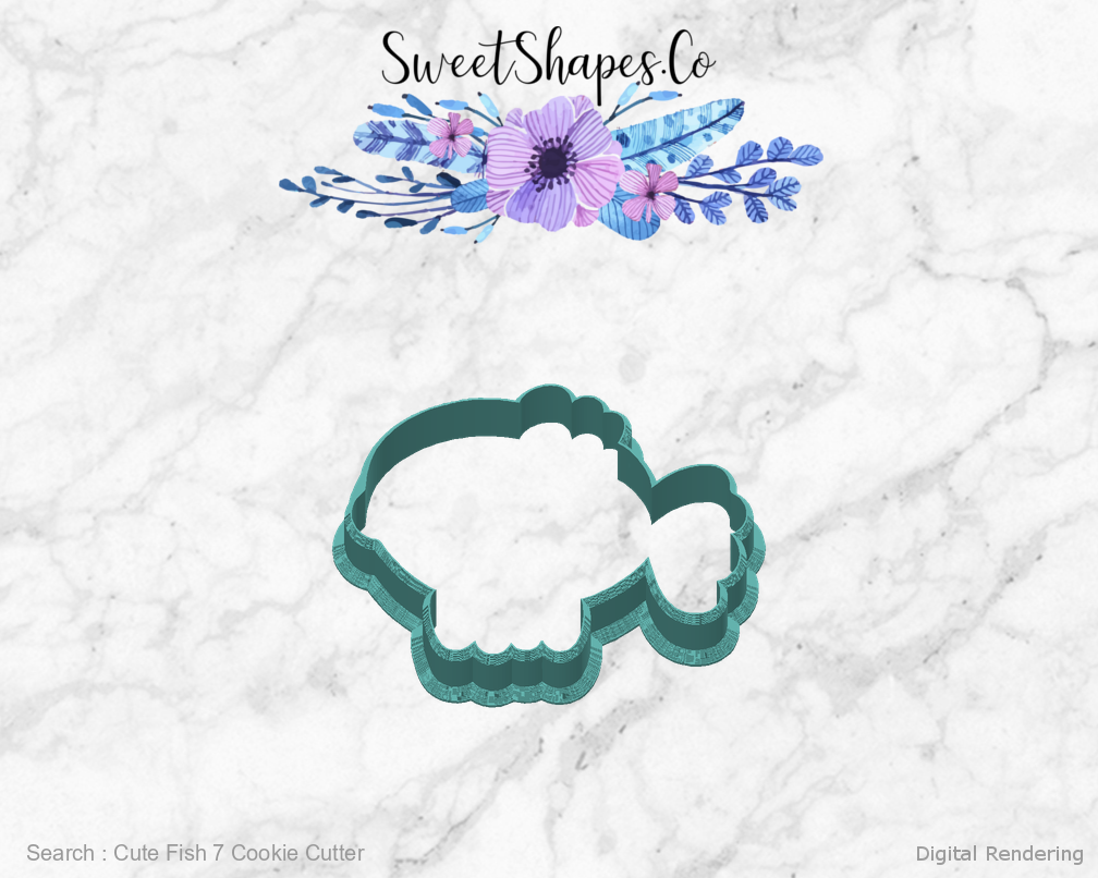 Cute Fish 7 Cookie Cutter — back view