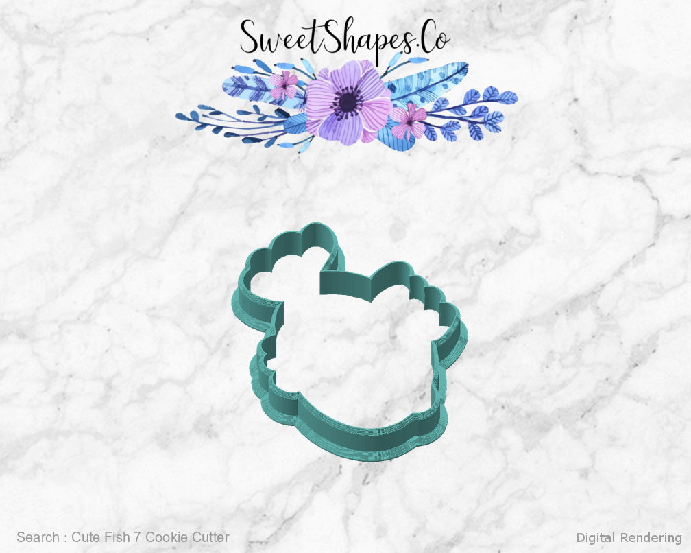 Cute Fish 7 Cookie Cutter — angled front view