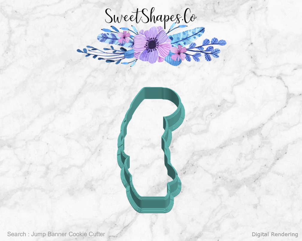 Jump Banner Cookie Cutter — left view