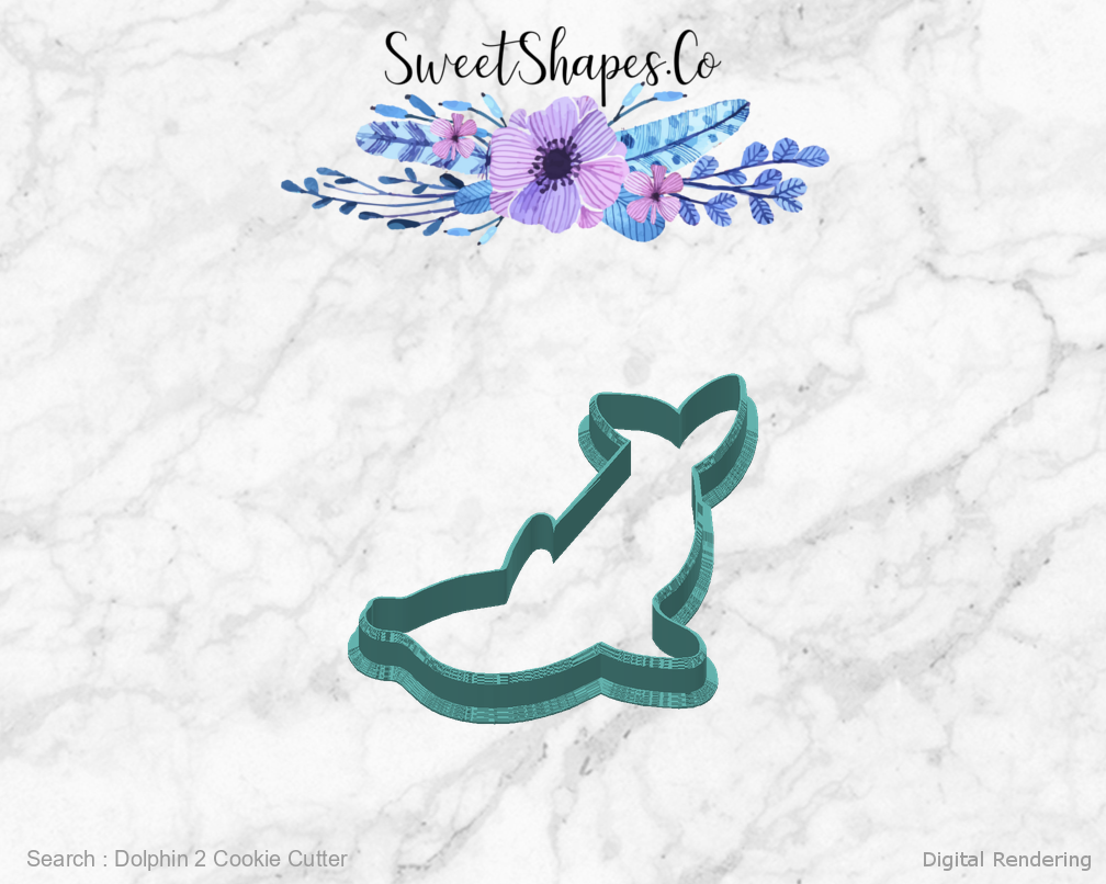 Dolphin 2 Cookie Cutter — back view