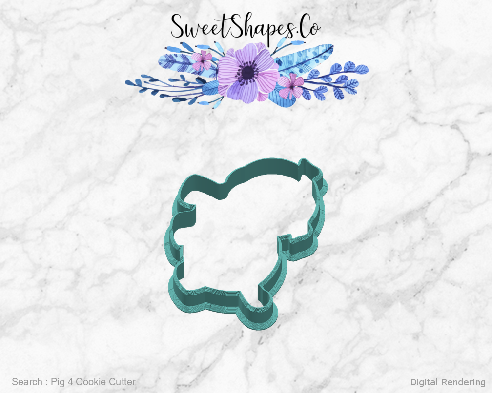 Pig 4 Cookie Cutter — right view