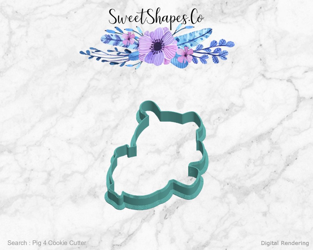 Pig 4 Cookie Cutter — left view