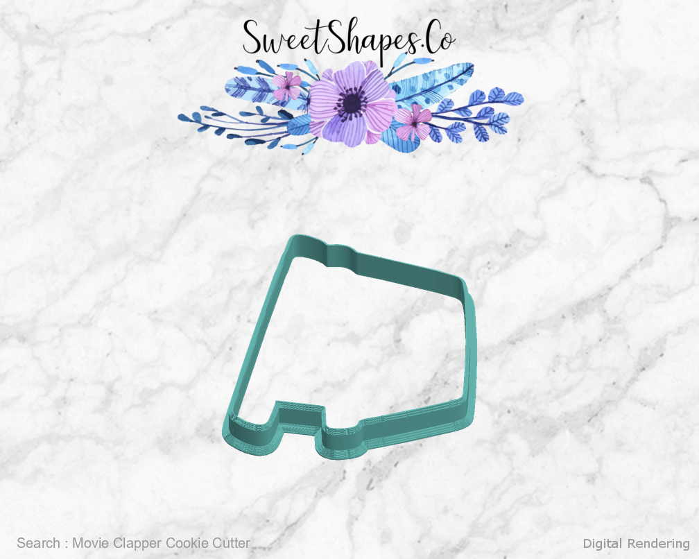Movie Clapper Cookie Cutter — left view