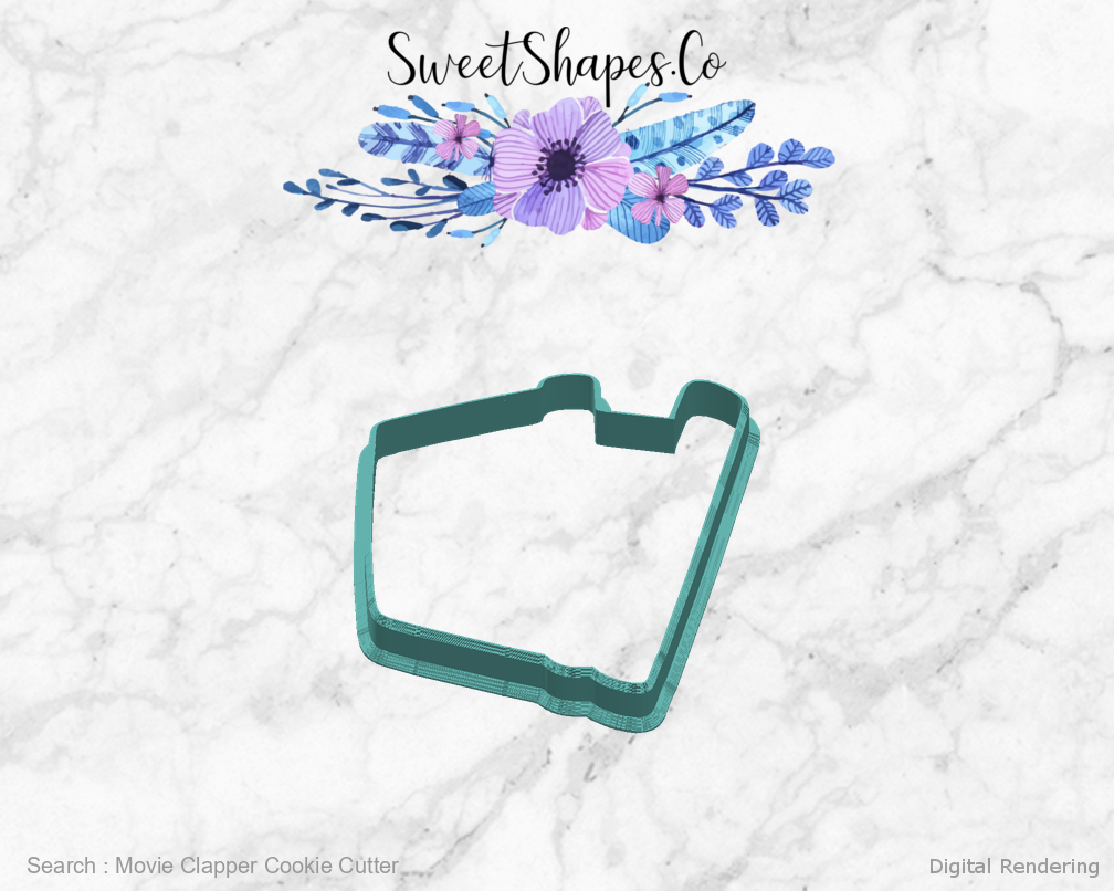 Movie Clapper Cookie Cutter — right view