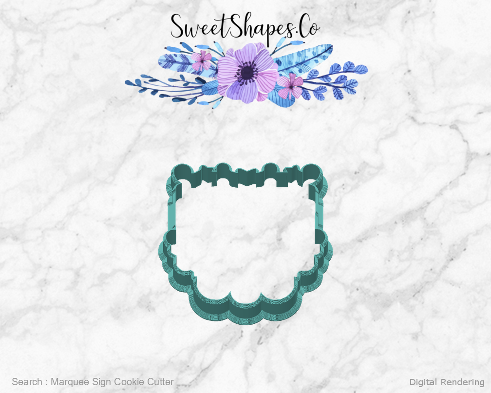 Marquee Sign Cookie Cutter — back view