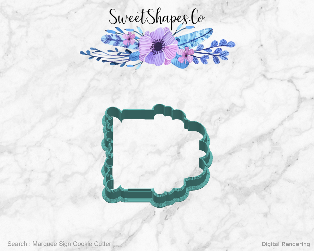 Marquee Sign Cookie Cutter — right view