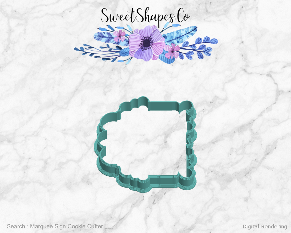 Marquee Sign Cookie Cutter — left view