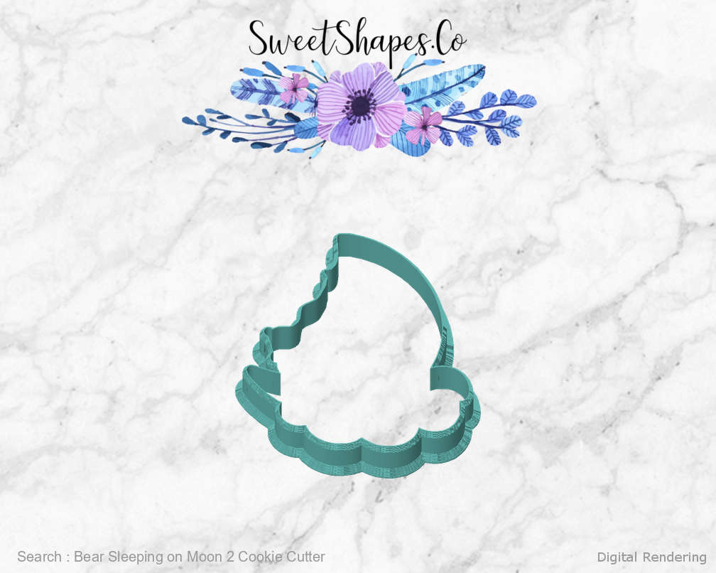 Bear Sleeping on Moon 2 Cookie Cutter — front view