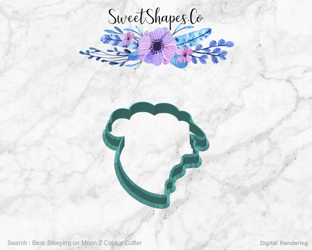 Bear Sleeping on Moon 2 Cookie Cutter — back view