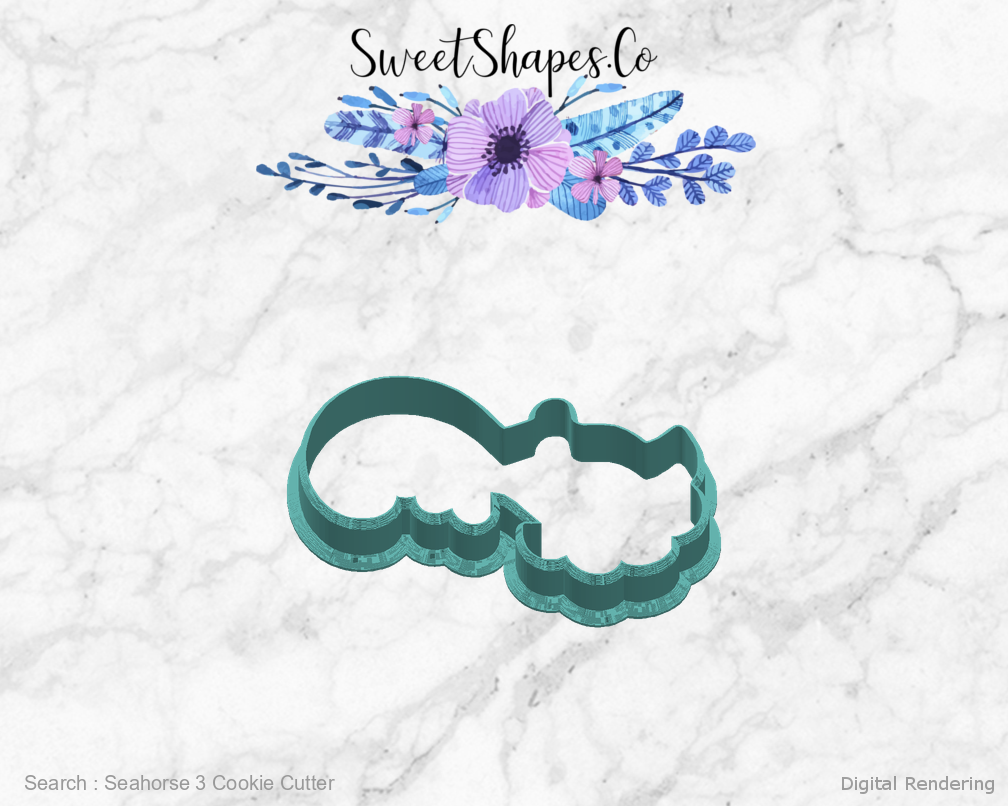 Seahorse 3 Cookie Cutter — right view