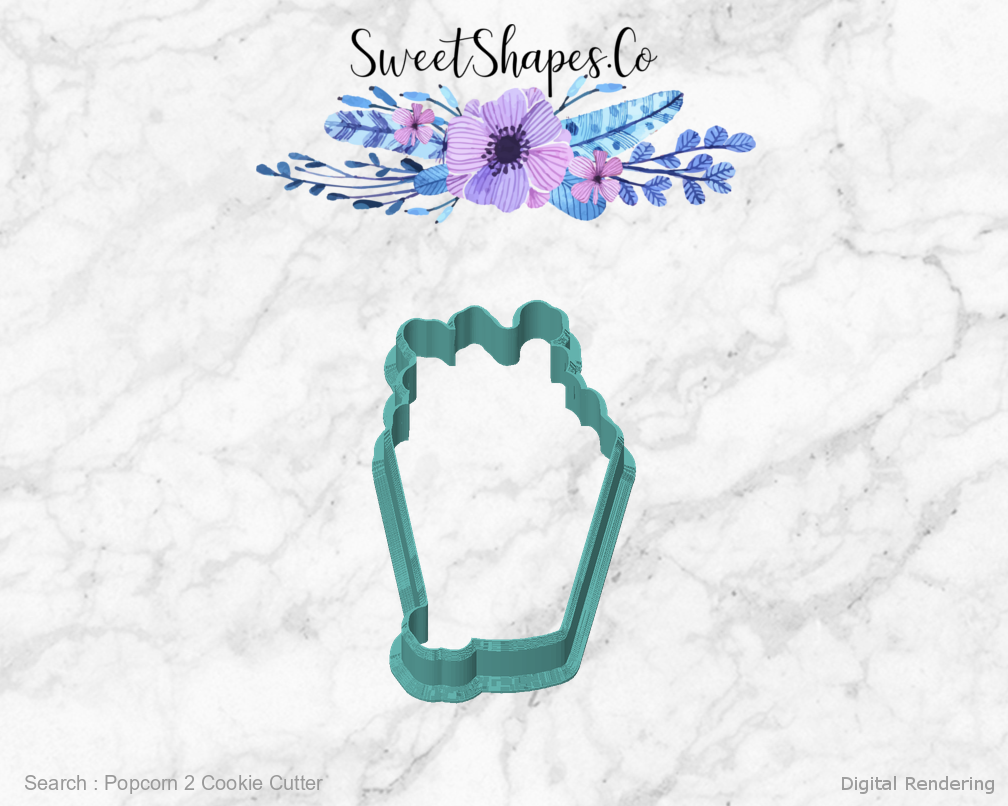Popcorn 2 Cookie Cutter — front view