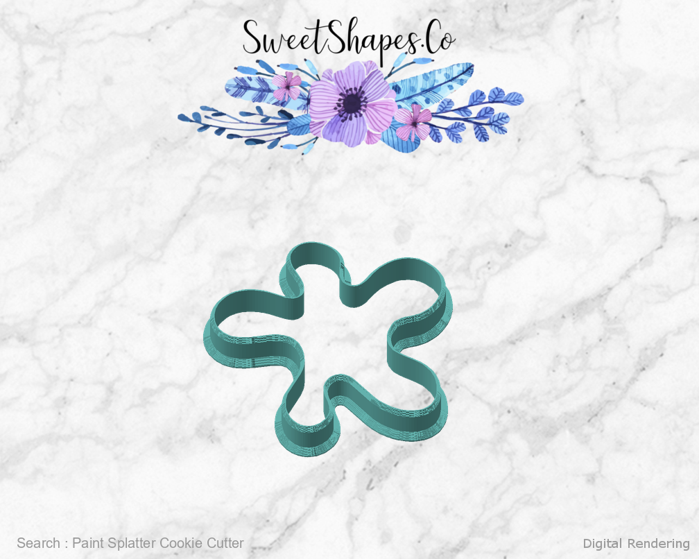 Paint Splatter Cookie Cutter — angled front view