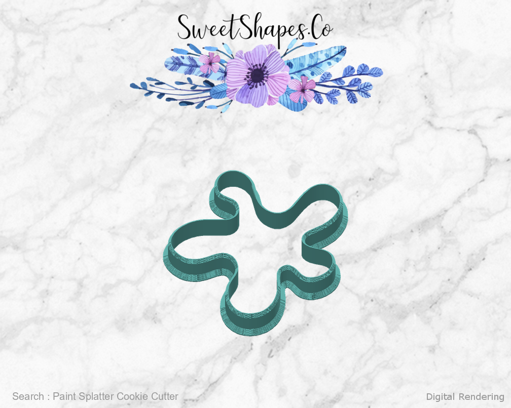 Paint Splatter Cookie Cutter — back view