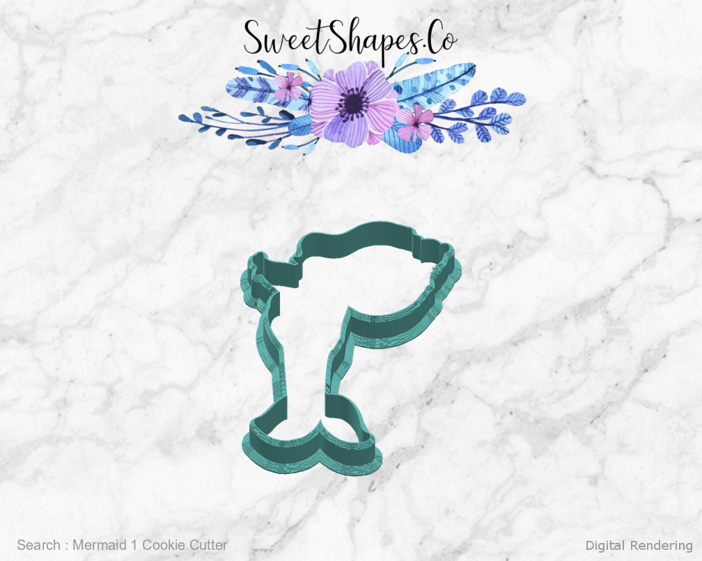 Mermaid 1 Cookie Cutter — right view