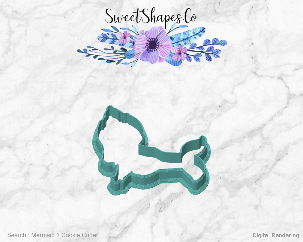 Mermaid 1 Cookie Cutter — front view