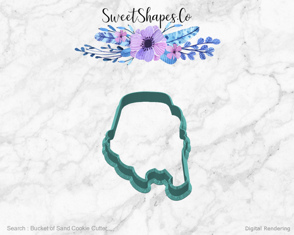Bucket of Sand Cookie Cutter — back view