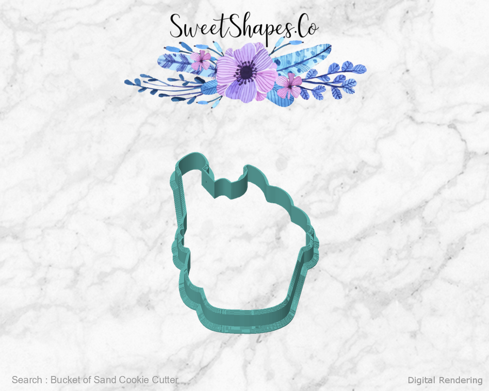 Bucket of Sand Cookie Cutter — front view