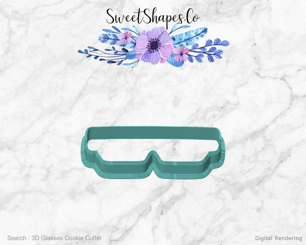 3D Glasses Cookie Cutter — front view