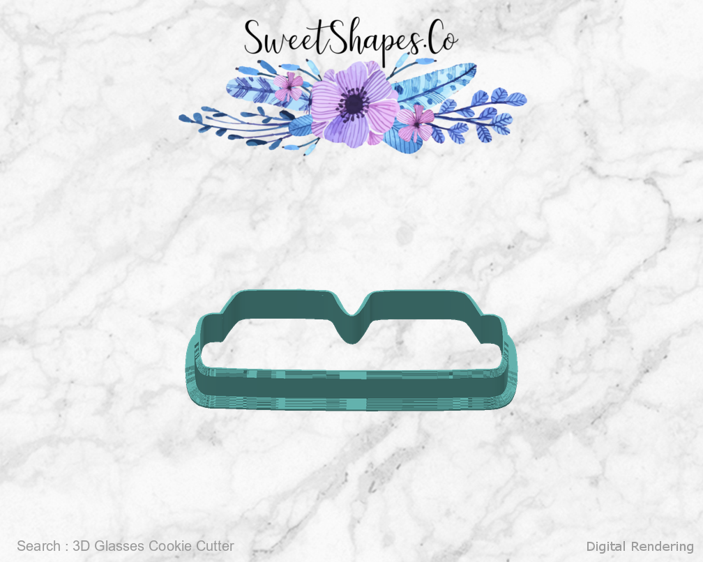 3D Glasses Cookie Cutter — back view
