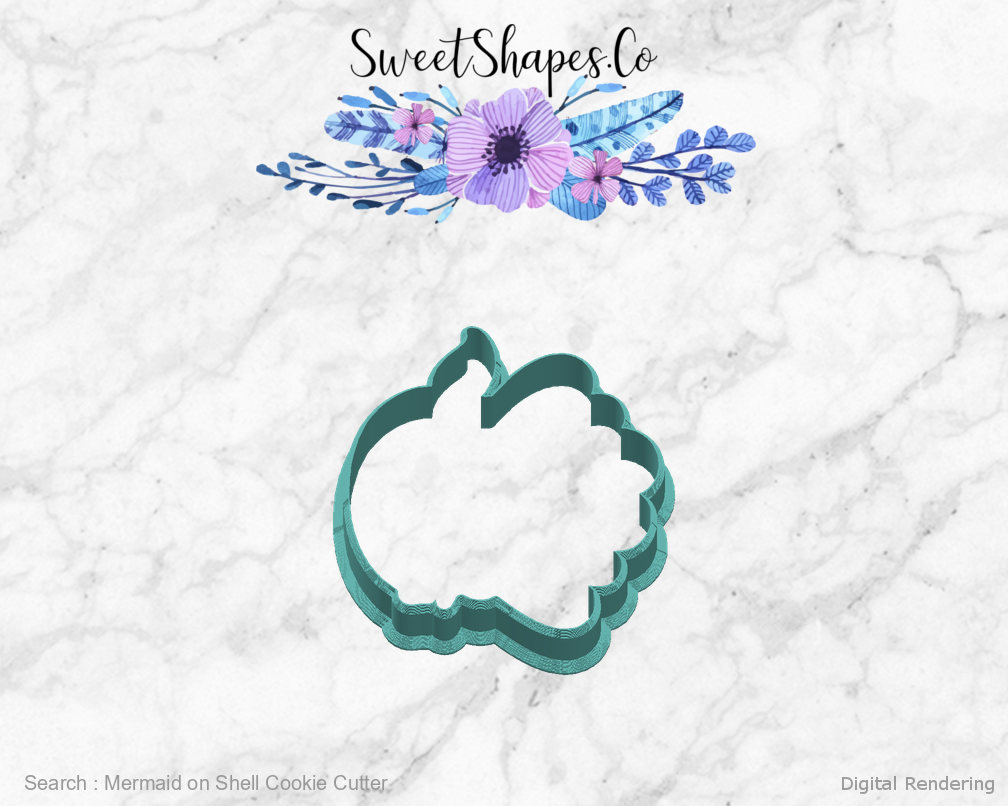 Mermaid on Shell Cookie Cutter — right view