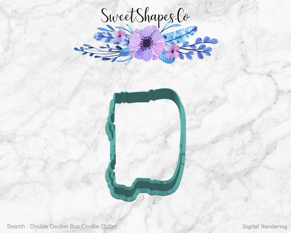 Double Decker Bus Cookie Cutter — right view