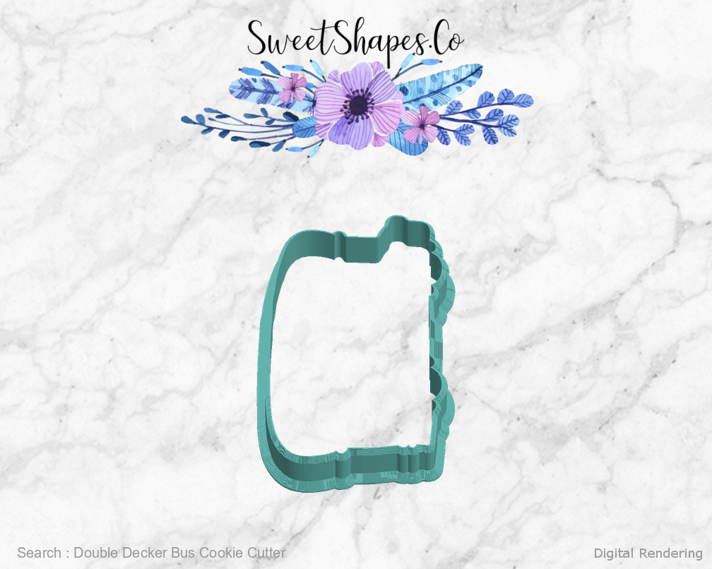 Double Decker Bus Cookie Cutter — left view
