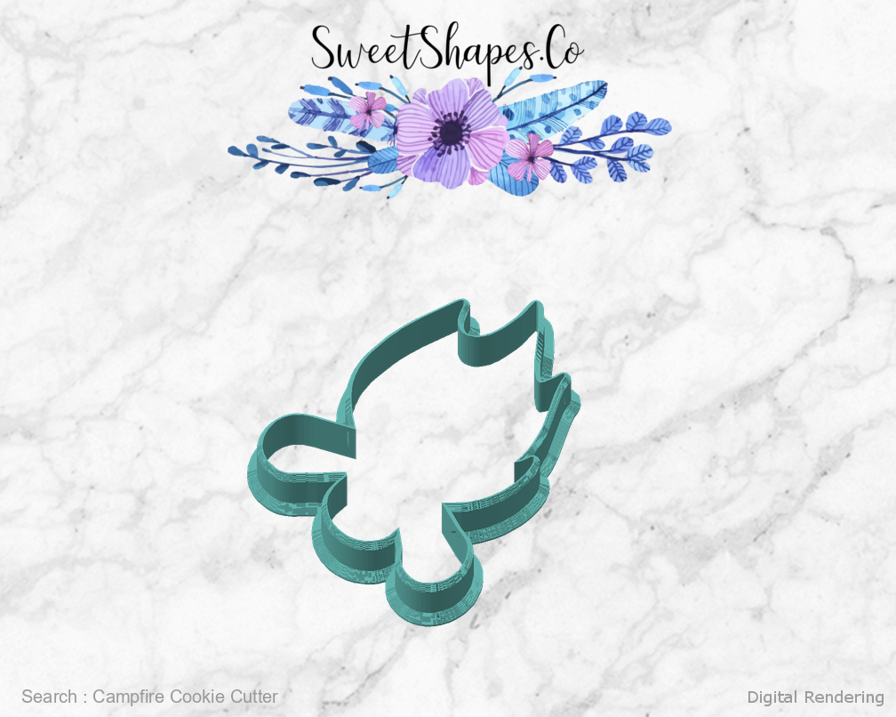 Campfire Cookie Cutter — angled front view