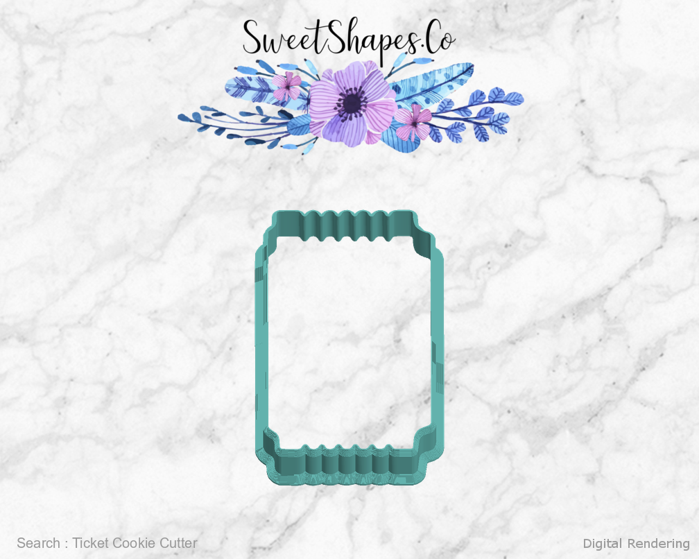 Ticket Cookie Cutter — left view