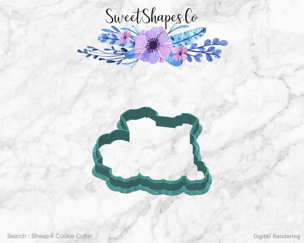Sheep 4 Cookie Cutter — back view