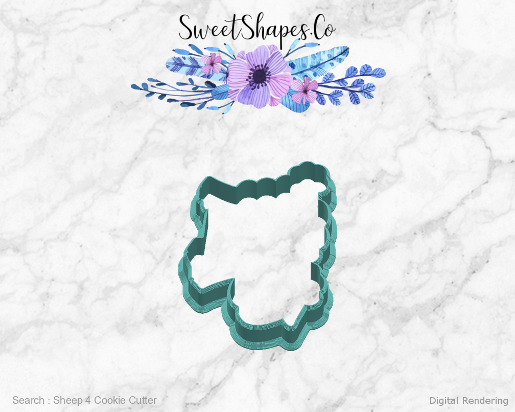 Sheep 4 Cookie Cutter — right view