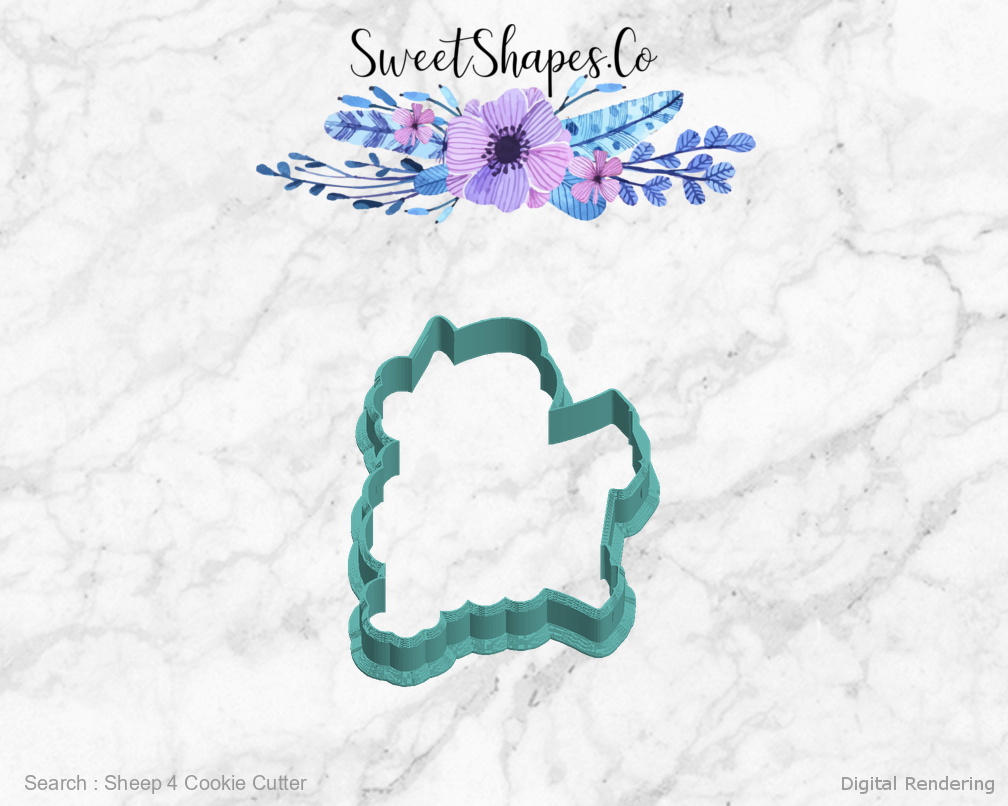Sheep 4 Cookie Cutter — left view