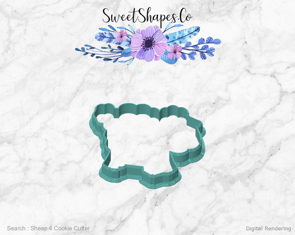 Sheep 4 Cookie Cutter — front view