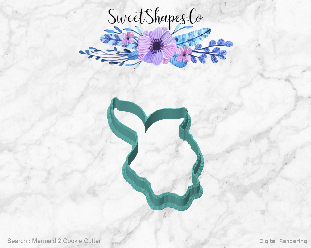 Mermaid 2 Cookie Cutter — front view